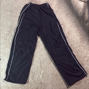 Black Track Pants with White Stripes